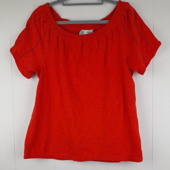 Anthropologie Saturday Sunday Size M Felicia Off The Shoulder Red Orange… - Picture 1 of 7